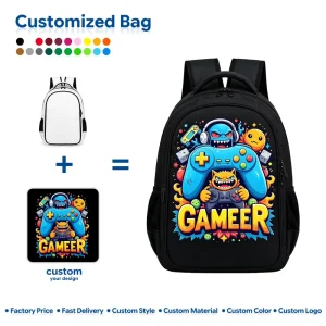OEM Custom Sublimation Polyester Backpack Trend Printed Teen School Bag Lightweight Portable for Bulk Supply