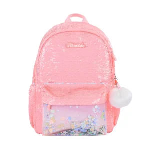 OEM Manufacturer Kids Toddler School Bag Fashion Backbag Pink 600D Sequins Bookbag Girl School Bag Girl Backpack