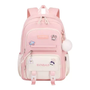OEM New Student Children’s Schoolbag Girls’ 5-6 Grade Double-Shoulder Waterproof Zipper Backpack Large Capacity Oxford Cloth