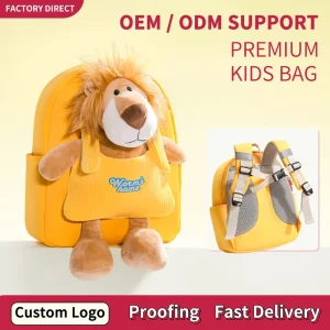 OEM ODM Custom Logo Low MOQ Cute Cartoon Animal Kids Backpack Factory Direct 3 6 Years Old Boys Girls School Bag Kindergarten