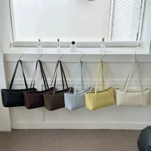 OEM ODM Custom Logo PU Leather Tote Bag Large Capacity Slouchy Shoulder Handbag for Women