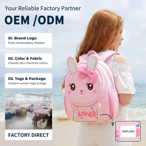 OEM ODM Kindergarten Cartoon School Bag for 3 6 Years Old Boys and Girls with Customized Logo Preschool Toddler Children Day Bag