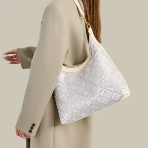Oriental Aesthetics Ethnic Style Handbag Soft Tote Bag Women’s Square Shape Brocade Fashion Shoulder Bag