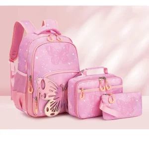 Outdoor Cartoon Travel Backpack Three Piece Set Girls’ Work and Entertainment Daily Life Backpack Set