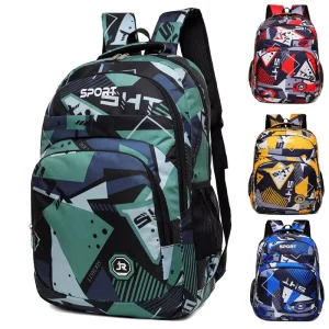 Oxford Camouflage Backpack Large Capacity Breathable Unisex for Primary Secondary School Students Travel Computer Bag