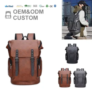 PU 15in Waterproof Ergonomic Design Multi functional Computer Bag Business Laptop Backpack