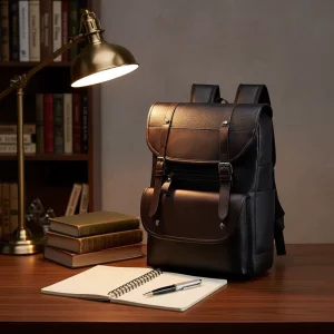 PU Fashion Casual Unisex Waterproof School Backpack with Zipper Closure Air Cushion Belt for Teenage Boys Softback Computer Bag
