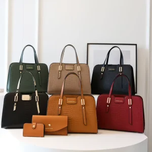 PU Leather Ladies Adjustable Single Shoulder Crossbody Luxury Handbags for Women Purse Card Handbag 3 Piece Set Trendy Bag
