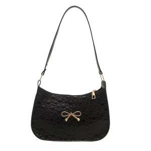 PU Zipper Single Strap Small Simple Fashion Casual Handbag Vintage Versatile Shoulder Bag Underarm Mori Girl Style