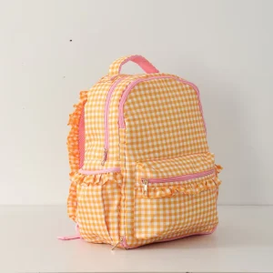 Personalized Cute Nylon Gingham Travel Children’s Backpack Monogram Custom Backpack