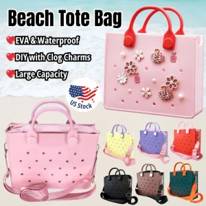 Personalized Waterproof EVA Handbag Punching Women’s Shopping Tote Bags Lightweight Reusable Designer Beach Bag for Girls