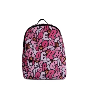 Polyester Ultra Lightweight Cartoon Monkey Letter Design Backpack for Students Couples Unisex Casual Stylish Trendy School