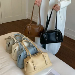 Popular Women’s New Retro Underarm Bag PU Polyester Lining Waterproof Single Strap Versatile Fashion Shoulder Satchel