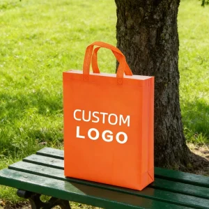 Portable Reusable Eco Supermarket Grocery Tote Nonwoven Shopping Bags Custom Logo Fabric Shopping Non Woven Bag