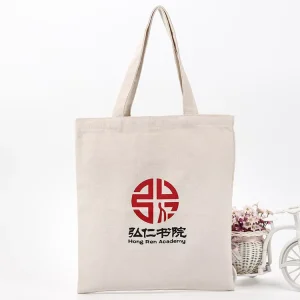 Printed Logo Canvas Gift Cloth Bags Reusable Cotton Tote Bags Zip With Front Pocket Shopping Bag
