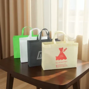 Printing Eco Bag Non Woven Custom Logo Reusable S Handle Tote Medium Size Advertisement