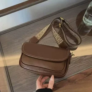 Quiet Luxury Women Bag Designer Style Soft Handbag Fashion Wide Strap Crossbody Shoulder Bag for Ladies Daily
