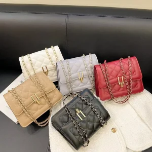 Quilted Embroidered Crossbody Handbag For Women Versatile Small Bag Flap