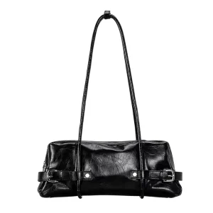 RTS Luxury Design Dumpling Bun Soft Leather Spicy Girl Underarm Motorcycle Bag Retro Y2K Single Shoulder Large Capacity Handbag