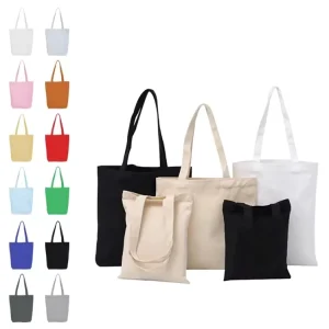 Recyclable Blank Canvas Tote Bags Eco Friendly Reusable Customized Color Shopping Tote Bag with Custom Logo