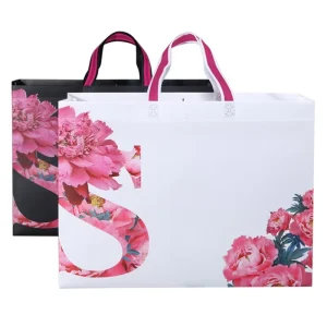 Recyclable Eco Friendly Non Woven Laminated Thermal Fabric Tote Bag Moisture Proof Hand Length Handle Custom Made