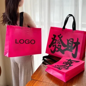 Recyclable Handle Custom Eco Friendly Reusable Nonwoven Shopping Bag with Logo ODM OEM Logo Non Woven Bags