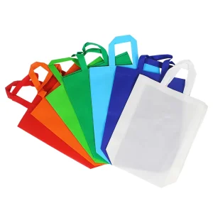 Recyclable Non woven Grocery Shopping Bags Stock Customisable Eco friendly Carrier Bags with Screen Printed Logo