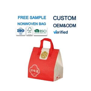 Recyclable Reusable Non Woven Polypropylene Fabric Grocery Shopping Tote Takeaway Bags Bulk