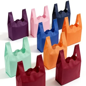 Retail Supermarket Non woven Shopping Bag Large Capacity Multiple Sizes Custom Logo Moisture Proof Durable Light Soft Recyclable
