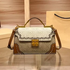 Retro High Quality Handbag Square Bag Sac Main Femm Sac Luxe Wide Shoulder Strap Durable Lightweight Zipper Should Bag