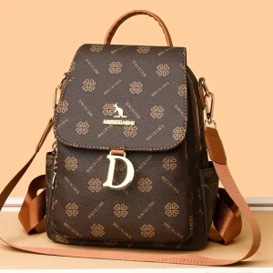 Retro Printed Backpack for Women Trendy Simple Large Capacity Travel Bag Multifunctional Dual-use Casual Women Backpack