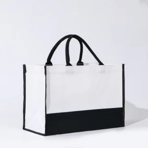 Reusable Biodegradable Nonwoven Fabric Burlap Hemp Jute Tote Bag Flexiloop Handles Eco Friendly Customizable Silk Screen Printed