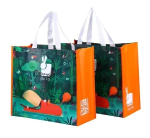 Reusable Grocery Shopping Bags Laminated Eco Non Woven Bag Tote Rpet PP Woven Bag With Custom Logo