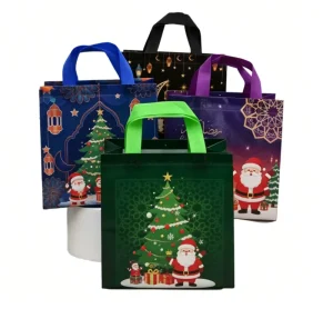 Reusable Non Woven Bag with Custom Printed Logo Recycled Material Laminated Surface Eid & Ramadan Gift for Hospitality Use