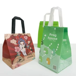 Reusable Non-Woven Beverage Takeaway Tote Bag with Aluminum Foil Insulation for Coffee Milk Tea & Barbecue Custom Logo