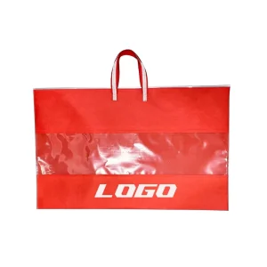 Reusable Non Woven Tote Bag With Clear Window Customized Printing for Pillow Quilt Clothing Bedding