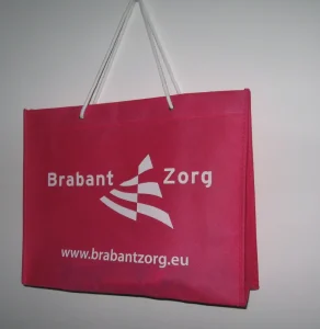 Rope Handle Recycled Shopping Bags with Logos Custom Biodegradable Nonwoven Bags Black for Small Business Advertising Bag
