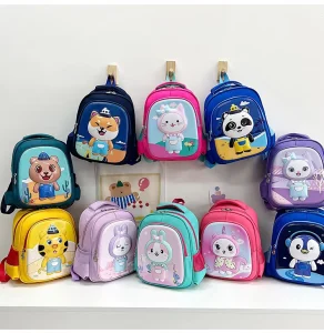 SKONNA Fashion Cute Cartoon Pattern Mini Kids Unisex Waterproof Zipper Closure School Backpack Curved Shoulder Straps
