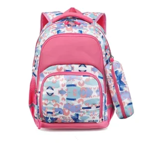Sample Pattern Cute Fashion Waterproof Silk PVC Lining Button Closure School Backpack with Customised Logo