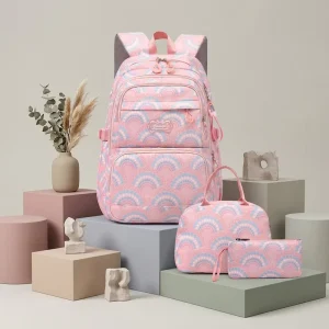 School Bags for Kids Girls Women 3Pcs Set Backpack Cute Cartoon Nylon School Backpack Kids Mochilas Escolares
