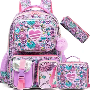 Schoolbag Factory Price Cartoon Fashion Kids School Backpack 3 Pieces Set New Design Unisex School Backpack