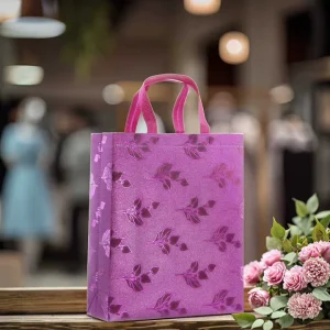 Silver White Non woven Shopping Tote Bags With Your Own Logo Tote Shopping Laminated Metallic Pp Non Woven Bag