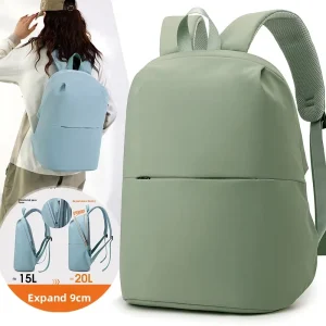 Simple Style Expandable Waterproof Nylon Laptop Backpack Durable Anti Theft Lightweight Travel Backpack