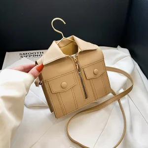 Simple Women’s Personalized Niche Hanger Bag Fashionable Matching Clothes Styling Single-Shoulder Crossbody PU Square Lock
