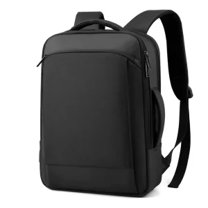 Simple and Portable Business Casual Laptop Backpack Made of Polyester with Splashes Water Drops Protection