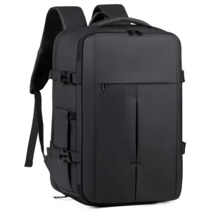 Simplistic Oxford Cloth Zipper Closure Computer Backpack with USB Port Expandable