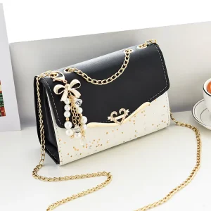 Sleek Women’s PU Textile Shoulder Crossbody Bag Fashion Handbag with Zipper Closure Stylish Simple Color Matching Design