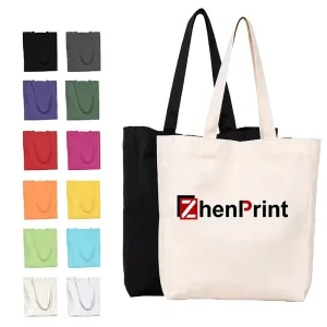 Small Batch Business Recyclable Canvas Shopping Bags Custom Printed Heavy Duty Large Dimensions Daily Use