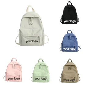 Solid color Travel and Casual Backpack for Men and Women Large capacity Backpack with logo Water repellent for Students