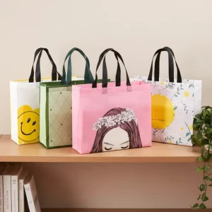Stock Non Woven Tote Bags Screen Printed Laminated Eco Friendly Grocery Packing Advertising Clothing Store Shopping Gift Bags